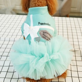 Puppy Teddy Schnauzer Bomei Clothes Wool Lady Temperament Gown Skirt Princess Dress Pet Cat Costume