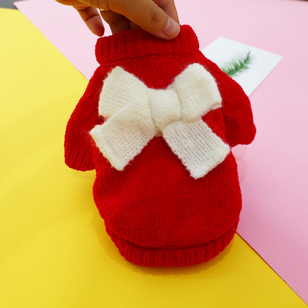 Pet sweater puppy dog clothes cat costume puppies autumn and winter thickened high collar warm Teddy bear bulldog