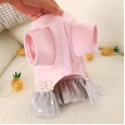 Pet dog dog cat autumn and winter new girl heart pink high heels woolen dress woolen teddy bear costume clothing