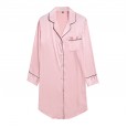 Victoria M silk sexy ladies nightdress summer silk shirt feminine pajamas home service