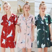 Pajamas silk pajamas ladies spring and summer sexy nightdress pajamas home service SQ1111