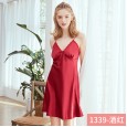 Yaoting silk pajamas ladies summer lace sexy suspenders nightdress red wedding home service DQ1339
