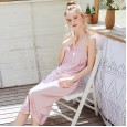 Yao Ting explosion models silk sexy pajamas ladies summer long paragraph simple suspenders night skirt home service 19411