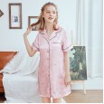 Yaoting explosion silk ladies pajamas spring and summer comfortable nightdress pajamas home service SQ1156