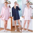Yaoting classic silk ladies pajamas spring and summer sexy nightdress pajamas home service SQ19142