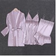 Yaoting new pajamas female spring and summer silk four-piece suit sexy suspender nightdress nightgown summer thin home service