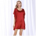 Yaoting classic explosion silk pajamas ladies dream summer nightdress sexy round neck home service