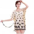 Butterfly silk night skirt skirt ladies summer short sexy silk night skirt home service