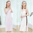 Silk sexy pajamas ladies summer long suspender nightdress home service CQ1152