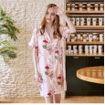 Yao Ting Basic Silk Sexy Ladies Nightdress Summer Silk Shirt Feminine Pajamas Home Service SQ796