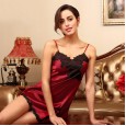 Yaoting summer suspender nightdress ladies silk lace sexy pajamas home service silk nightdress