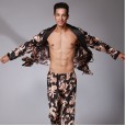 Yaoting explosion silk pajamas summer men's shorts nightgown home service two-piece suit TZ658 / WP893