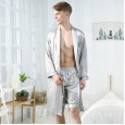Yaoting explosion silk pajamas summer men's shorts nightgown home service two-piece suit TZ658 / WP893