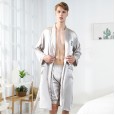 Silk pajamas men's spring and summer single shorts pajamas home service DK1342
