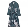 Yao Ting long-sleeved silk nightgown male spring and summer bathrobe silk men's long pajamas nightgown home service WP1077