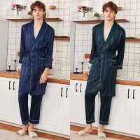Yaoting silk men's spring and summer long-sleeved trousers home service suit WP1055