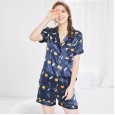Yaoting classic silk couple pajamas ladies spring short-sleeved shorts home service suit 726 727