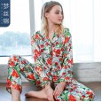 Spring and summer summer new pajamas ladies long-sleeved trousers simulation silk suit thin sexy home service