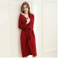 Summer pajamas women's thin section seven-quarter sleeve towel material robe robe mid-long section home service female spring and autumn yukata RW