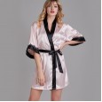 Pajamas ladies spring and summer new thin section F simulation silk sexy night robe bathrobe new morning robe home service YT
