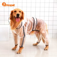Dog four-legged hooded transparent raincoat golden retriever Alaska side shepherd dog medium and large dogs out waterproof poncho