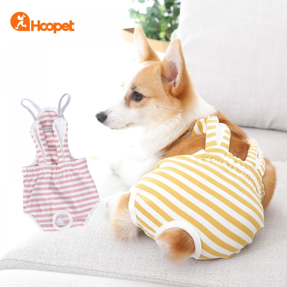 Dog physiological pants cute pet ear stripe physiological pants anti-harassment sanitary pants Teddy dog diapers for diapers