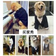 Pet Clothes Huayuan Big Dog Striped Bow Tie Suit Clothes Dog Clothes