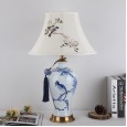 Ceramic high-end Chinese table lamp living room villa model study American Jingdezhen atmospheric home bedroom bedside lamp