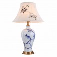 Ceramic high-end Chinese table lamp living room villa model study American Jingdezhen atmospheric home bedroom bedside lamp