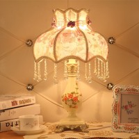 Promotional European pastoral bedroom bedside table lamp creative fashion modern simple warm table lamp