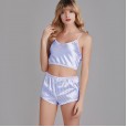 Version of silk sexy pajamas ladies summer wrap chest shorts two-piece suit home service thin section YT
