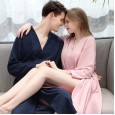 Spring and autumn summer autumn season bathrobes female thin yukata pajamas men and women home clothes couples add fat XL