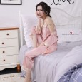 Spring and autumn summer ladies sexy simulation silk pajamas woman temptation sling three-piece home service suit CP
