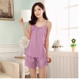 New sexy vest pajamas spring and autumn summer women's suspenders shorts pajamas silk XL home service