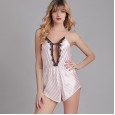 New sexy pajamas female summer silk fun deep V lace hot temptation Siamese home service YT