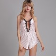 New sexy pajamas female summer silk fun deep V lace hot temptation Siamese home service YT