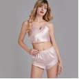 Sexy pajamas female summer silk lace sexy ladies silk suspenders shorts two-piece home service YT