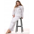 Adding fat to increase the size of women's simulation silk pajamas suit long-sleeved trousers cardigan loose two-piece home service DL