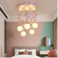 Children's room lamp carousel modern minimalist boy girl bedroom lamp baby room lamp led tricolor dimming