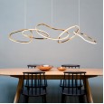 Dining room chandelier light luxury creative bar personality living room minimalist Nordic style stainless steel circle art modeling lamps