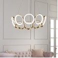 Postmodern ring chandelier creative art simple golden villa Nordic designer light luxury living room lamp