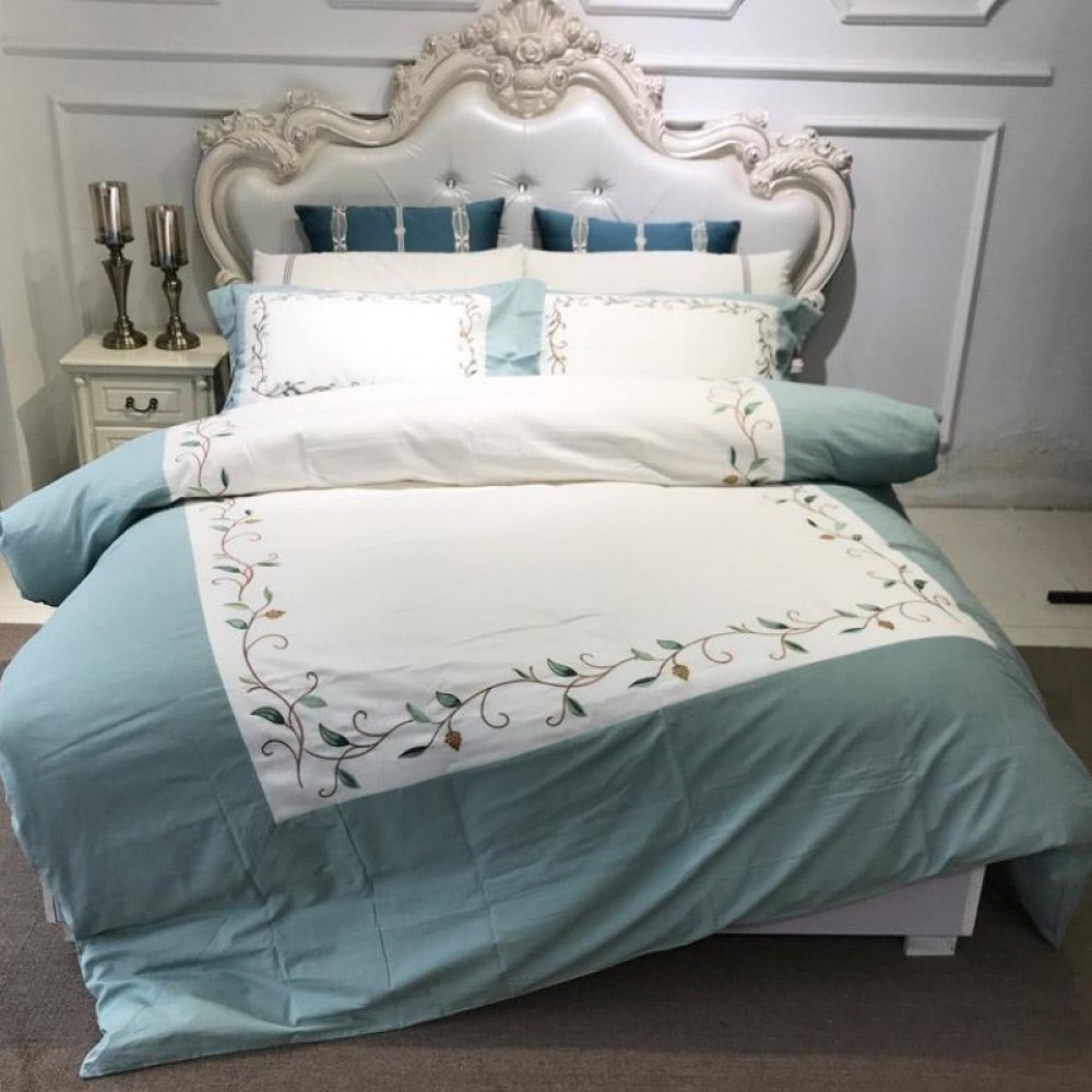 European-style model room cotton tribute bed four-piece set 60 long-staple cotton naked sleeping skin-friendly cotton quilt cover 4-piece set