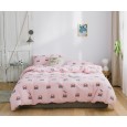Small flower four-piece cotton knit cotton Japanese style art fan small fresh flower single double bed supplies