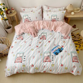 The new cute cartoon cotton four-piece cotton multi-piece bedding set of three or four
