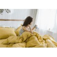 New Nordic Fengshui cotton four-piece set of pure cotton plain lotus leaf single bed tops