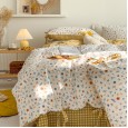 Retro lace girl small floral bed cotton four-piece set of student dormitory three-piece quilt cover