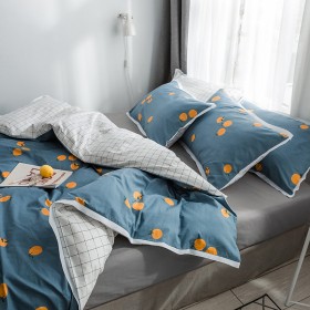 Nordic cotton four-piece printed wide-brimmed cotton American student dormitory literary European quilt bedding