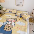 Sweet girl ice silk mat three-piece 900D ice soft silk health soft mat machine washable folding mat mat
