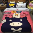 Cartoon tide brand bedding cotton pig printing active fashion cotton four-piece suit