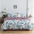 Age-reducing cartoon 13372 cotton printing four-piece double bed set quilt cover bed sheet